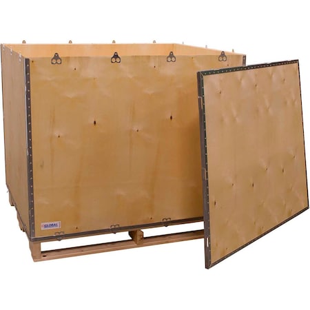 Global Industrial 47.25 in x 39.25 in x 36.5 in 6 Panel Shipping Crate, Brown, Plywood B2352214